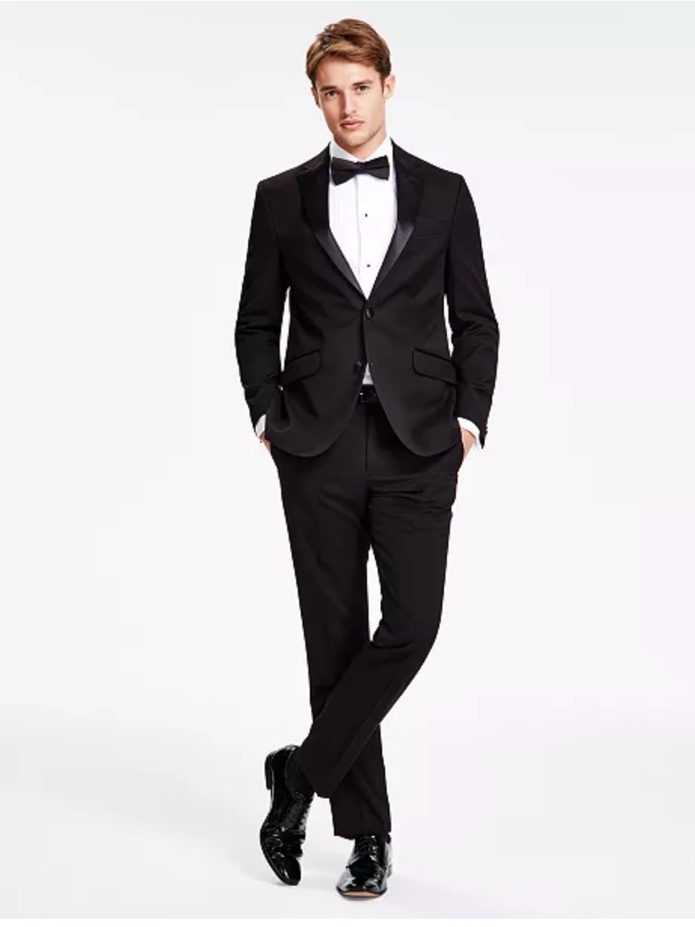 Kenneth Cole Reaction black tuxedo suit pants and jacket (38R )